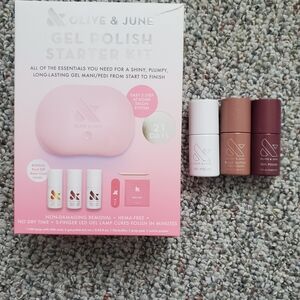 Gel Polish Starter Kit - Pink, White, Brown